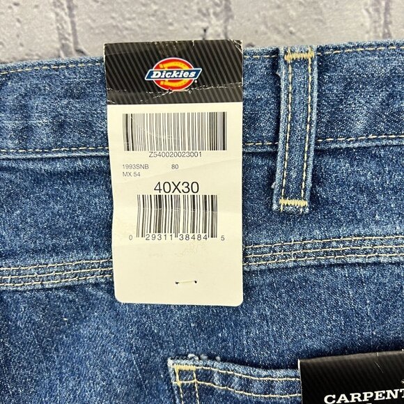 Dickies Carpenter Jean Relaxed Fit Straight Leg Below Waist Pants Size 40 x 30 - Picture 5 of 9